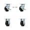 Service Caster 4 Inch Polyolefin Caster Set with Ball Bearings 2 Brakes 2 Rigid SCC-30CS420-POB-TLB-BSL-2-R-2 - alternate 1